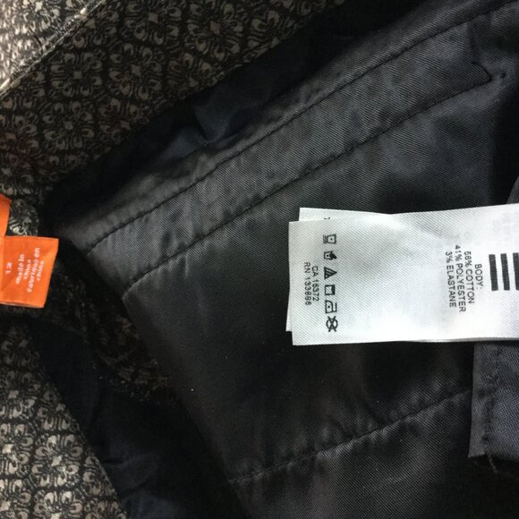 Joe Fresh Women Size 12 Ankle Pants Slacks Tan Gray Brocade Inseam 28 Slim Leg - Picture 8 of 10